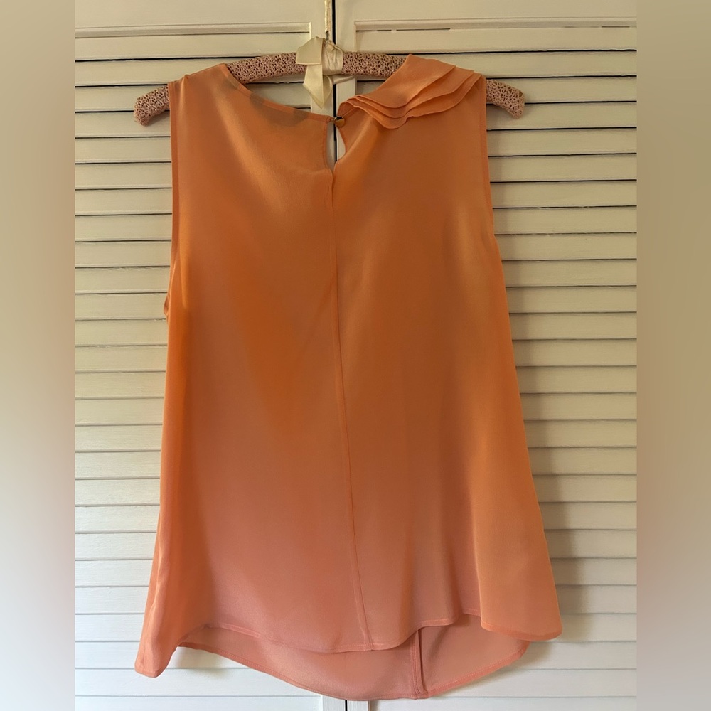 Ted Baker Peach Silk Ruffle Blouse - Picture 2 of 4